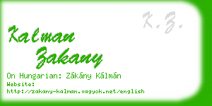 kalman zakany business card