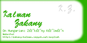 kalman zakany business card